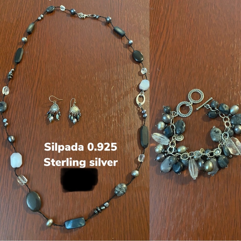 Black/Grey SILPADA Set Necklce, Bracelet & earrings